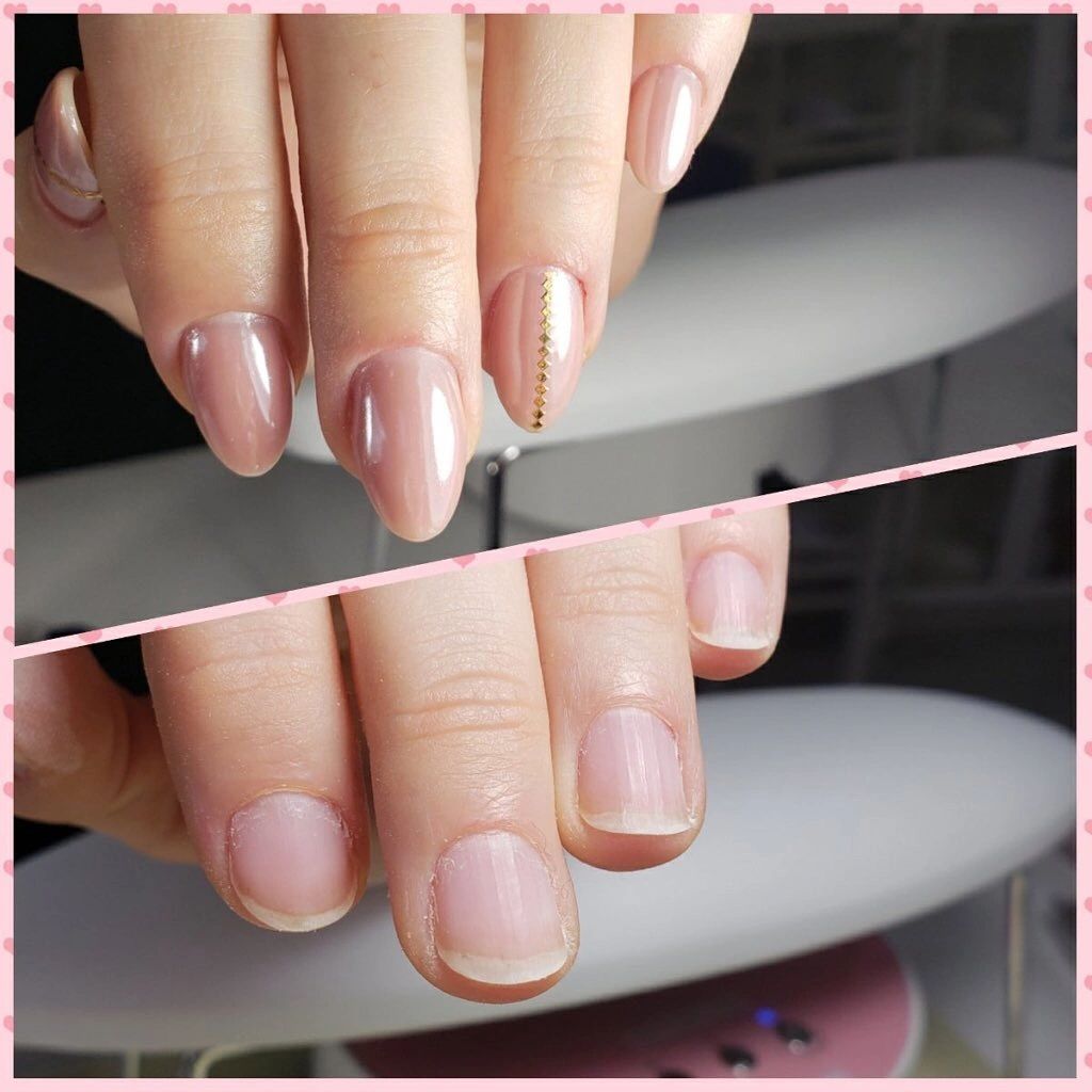 Nude gel nails